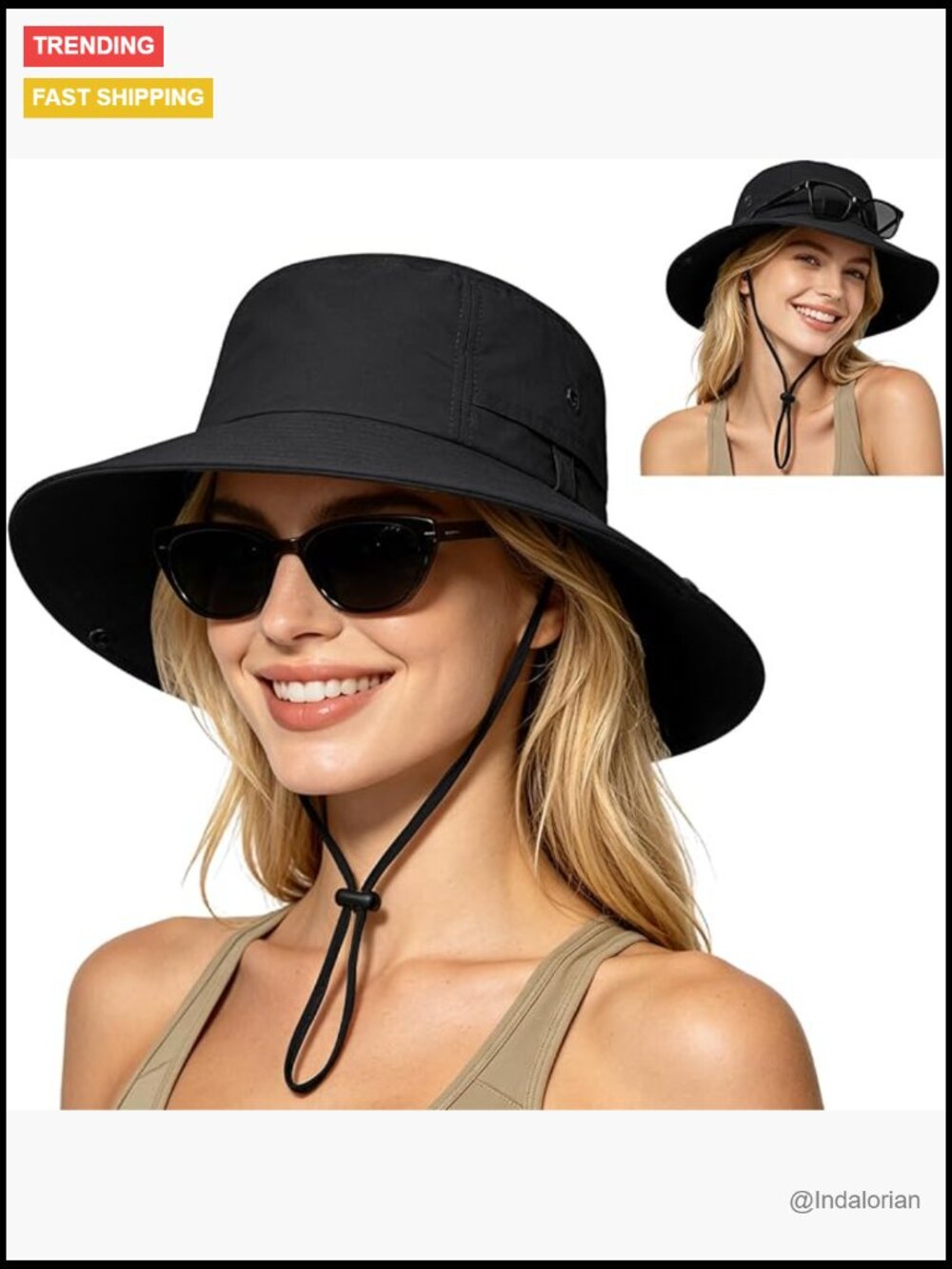UPF 50+ Bucket Hat Wide Brim Foldable Hiking Beach Summer Hat
